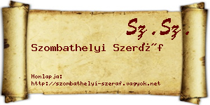 Szombathelyi Szeráf névjegykártya